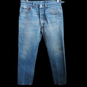 33x32 Fit Levi's Mens Vintage 501 Jeans USA Faded Straight Buttonfly Distress